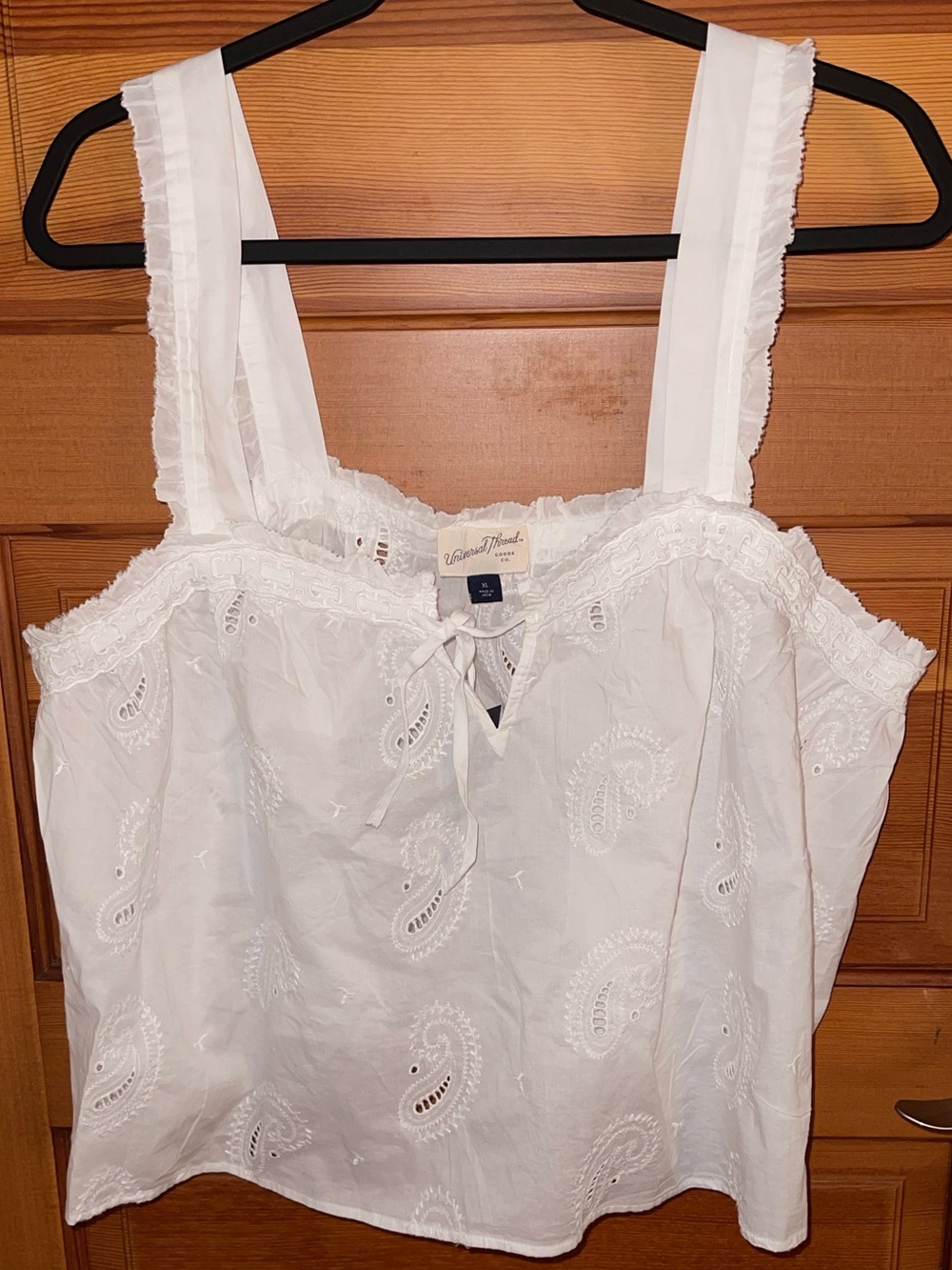 Universal Thread White Eyelet Cotton Camisole Top - NWT - XL